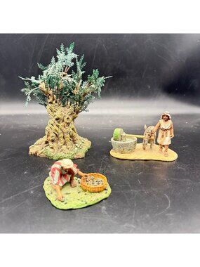 Dept 56 Little Town of Bethlehem Olive Harvest Set of 3 Vtg 2000 Biblical Decor